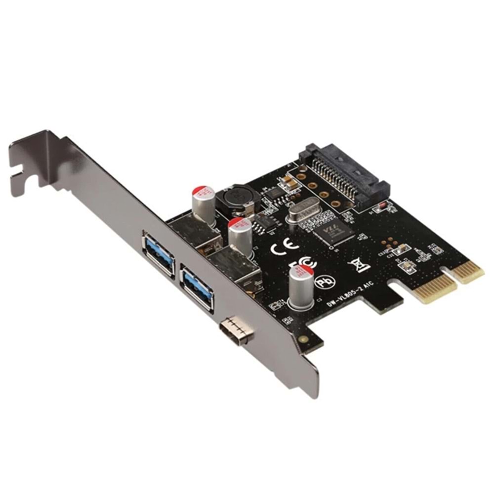 Aksesuar Pcı-Exp Kart Usb 3.0 2 Port Type-C Usb3.1 1 Port