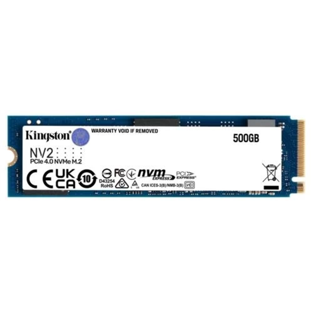 Ssd Kıngston Nv2 500Gb Pcı 4.0 Nvme Snv2S/500G 3500 - 2100 Mb/S