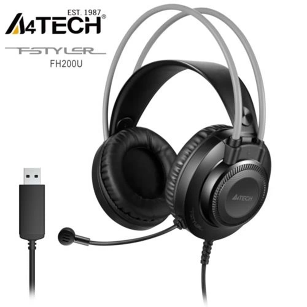 Kulaklık A4Tech Fh-200U Mikrofonlu Gri Usb