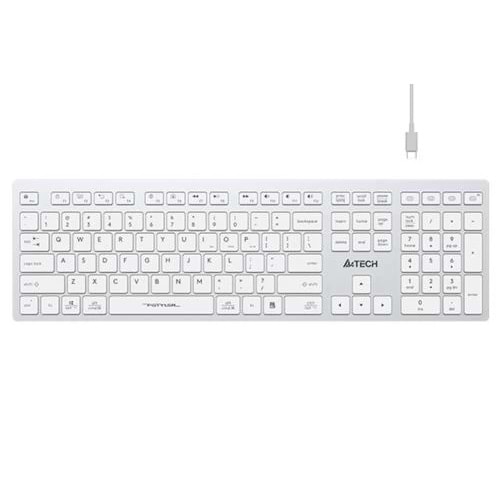 Klavye A4Tech Fbx50C Beyaz Bluetooth+2.4G Fn-Mm-Şarjlı Tr Layout