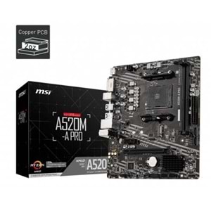 Anakart Msi A520M-A Pro Ddr4 S+V+Gl Am4