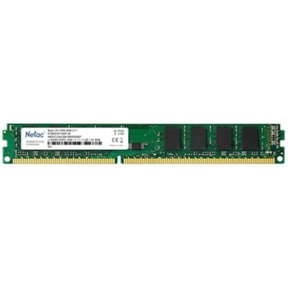 Bellek Netac Basic 8GB 1600MHz DDR3 CL11 NTBSD3P16SP-08