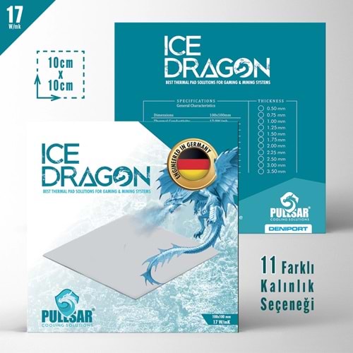 Aksesuar Ice Dragon Thermal Pad 17W/Mk 1.75M Kalınlık 100X100Mm