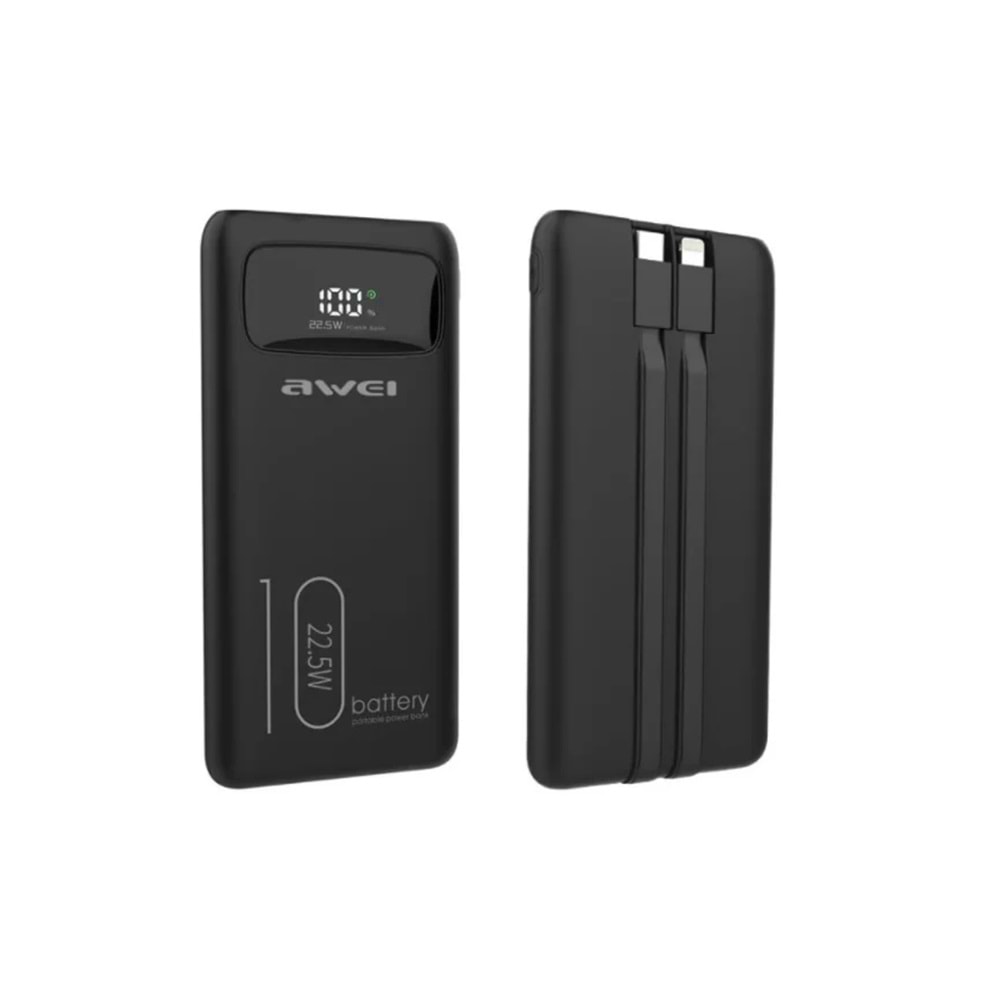 Powerbank P168K 10000Mah Siyah Multiple Output 22.5W