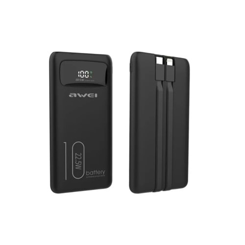 Powerbank P168K 10000Mah Siyah Multiple Output 22.5W