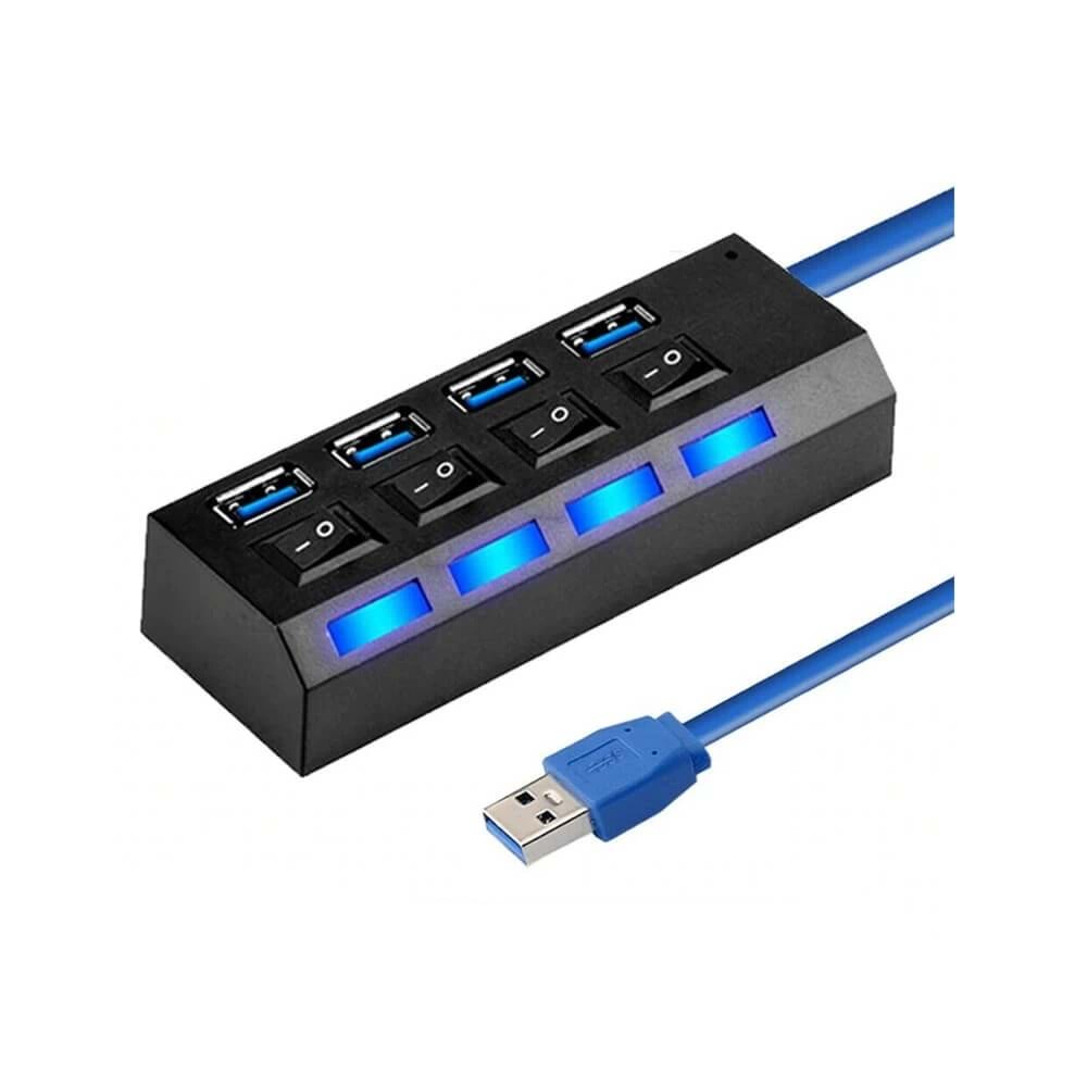 Usb Çoklayıcı Usb 3.0 4 Port On/Off Butonlu Ledli