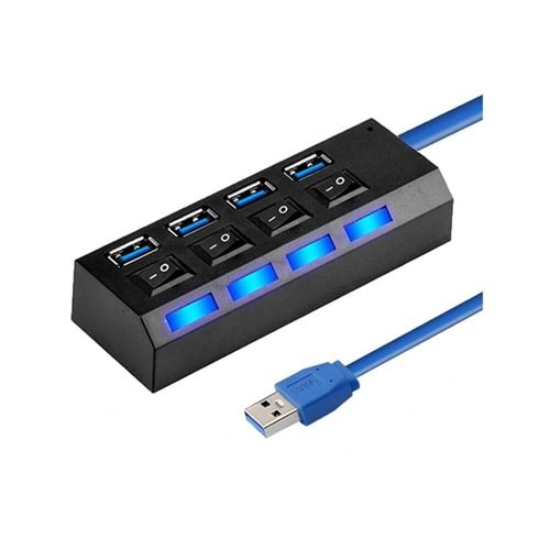 Usb Çoklayıcı Usb 3.0 4 Port On/Off Butonlu Ledli