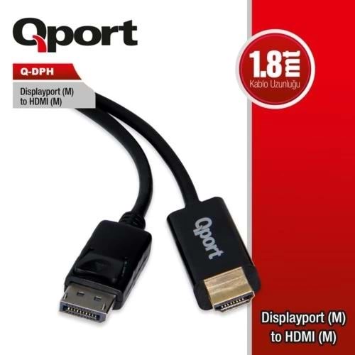 Aksesuar Qport Q-DPH Dp(M) TO Hdmı(M) 1.8MT