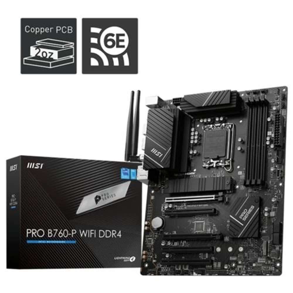 Anakart Msı Pro B760-P Wıfı Ddr4 S+V+Gl 1700P