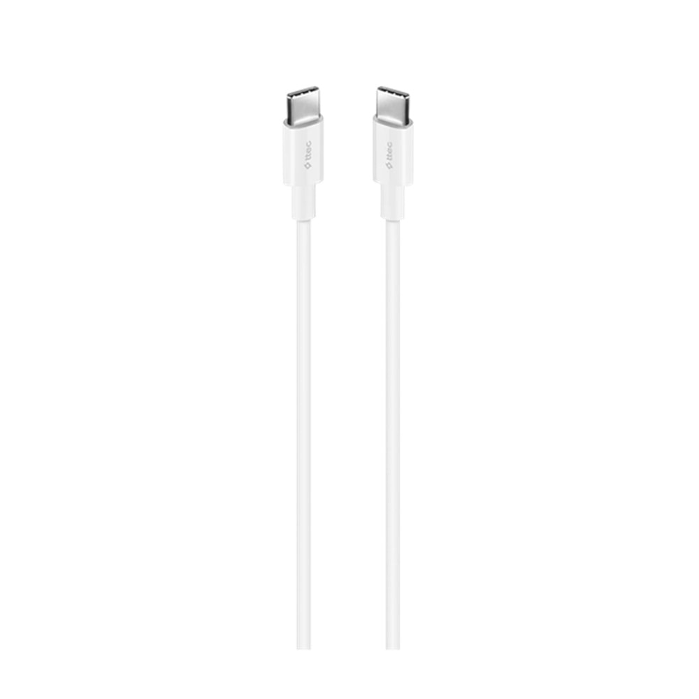 ttec USB-C - USB-C 200cm 60W PD/QC Hızlı Şarj/Data Kablosu Beyaz