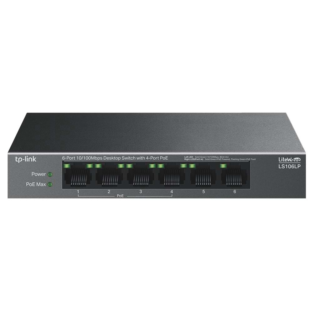 SWITCH TP-LINK LS106LP 6 PORT 10/100 4 PORT POE 41W