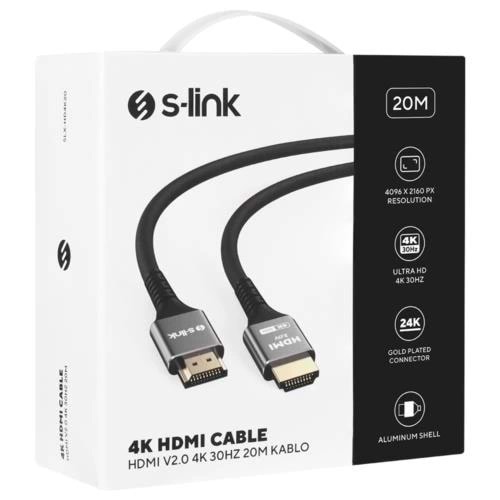 Kablo S-Lınk Slx-Hd4K20 Hdmı 20Mt Metal V2.0 4K(4096*2160)30Hz