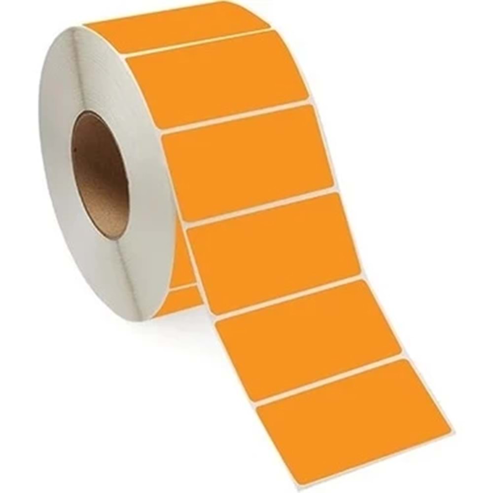 Rulo Kağıt Termal Etiket Turuncu 50Mm X 30Mm 1000 Adet