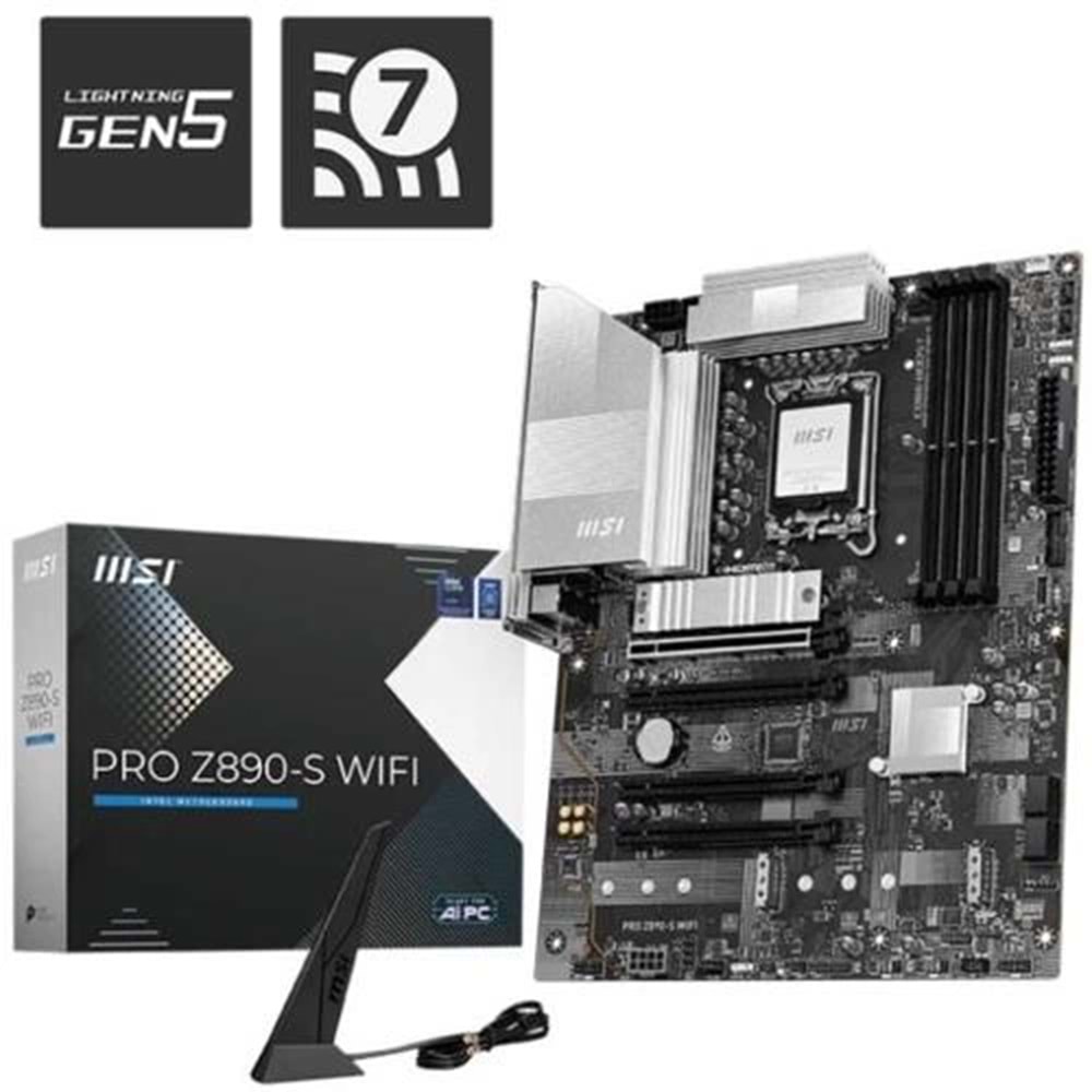 Anakart Msı Pro Z890-S Wıfı Ddr5 8600(Oc) 1851P