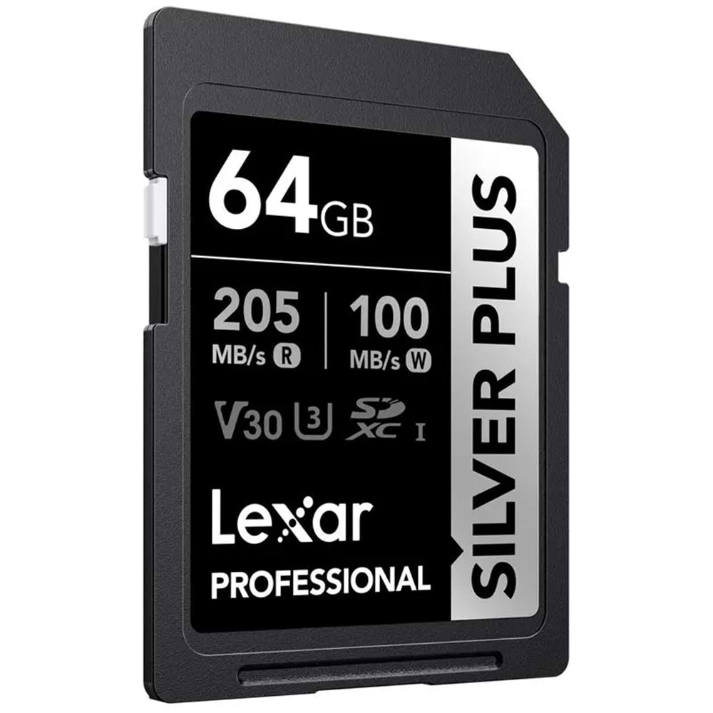 Lexar 64Gb Professıonal Sılver Plus Sdxc Uhs-I 205Mb/S-100Mb/S