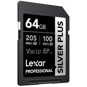 Lexar 64Gb Professıonal Sılver Plus Sdxc Uhs-I 205Mb/S-100Mb/S