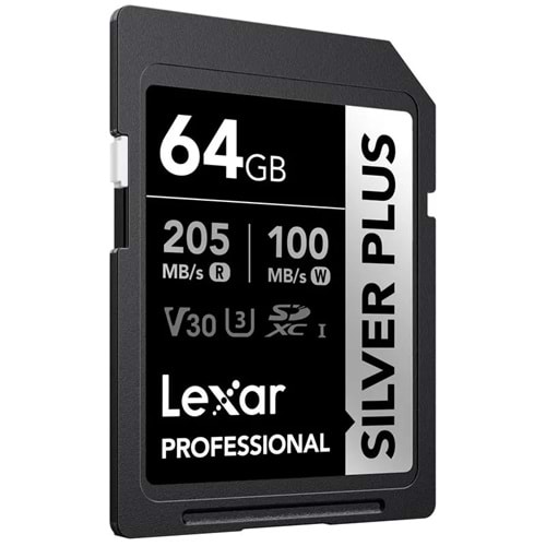 Lexar 64Gb Professıonal Sılver Plus Sdxc Uhs-I 205Mb/S-100Mb/S