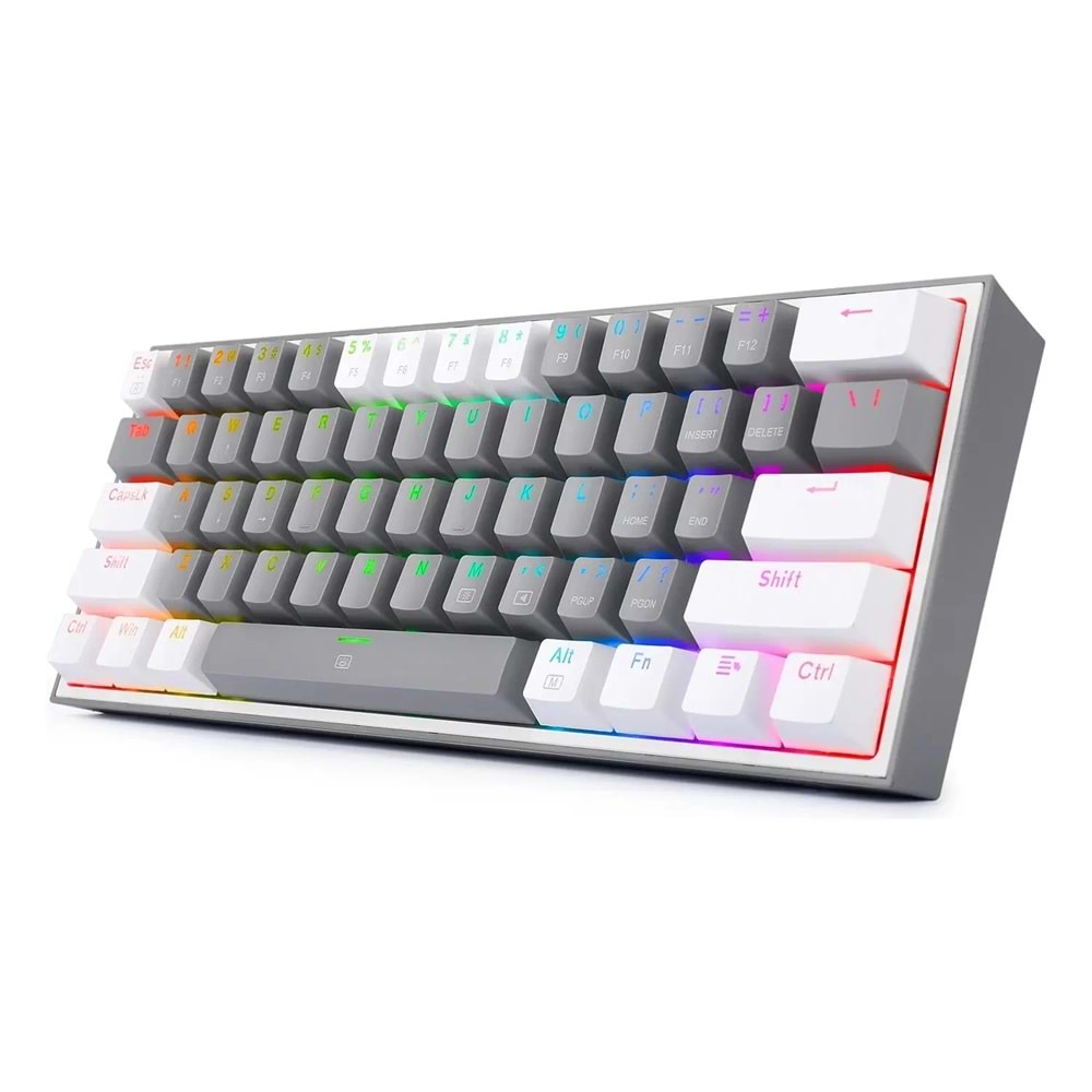 Klavye Redragon K617 Fizz Rgb Gray White Red Switch Tr Layout