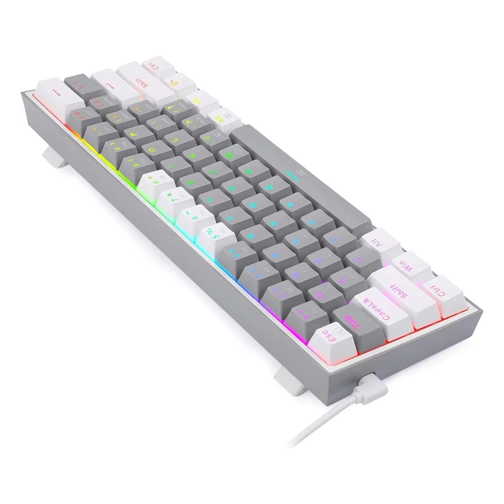 Klavye Redragon K617 Fizz Rgb Gray White Red Switch Tr Layout