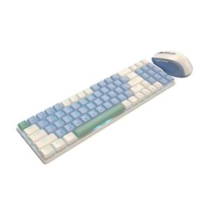 REDRAGON BS-8772CB WIRELESS KEYBOARD AND MOUSE - Cream/Blue US LAYOUT