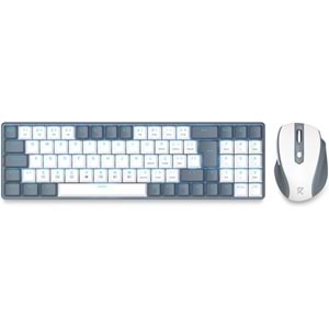 REDRAGON BS-8772GW WIRELESS KEYBOARD AND MOUSE - GRAY/WHITE US LAYOUT
