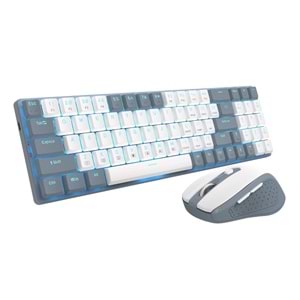 REDRAGON BS-8772GW WIRELESS KEYBOARD AND MOUSE - GRAY/WHITE US LAYOUT