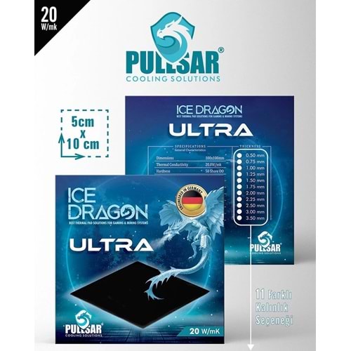 Aksesuar Ice Dragon Ultra Thermal Pad 20W/Mk 1.0 Mm Kalınlık 100X100Mm