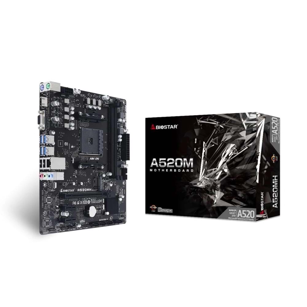 Anakart Biostar A520Mhp 4400Mhz Ddr4 Am4