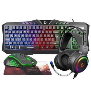 Rampage Km-404 Argentı Rainbow Usb Gaming Combo Set