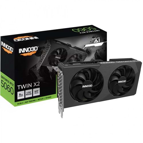 Ekran Kartı Inno3D RTX5060 8GB Twin X2 128Bit GDDR7 3xDP, HDMI