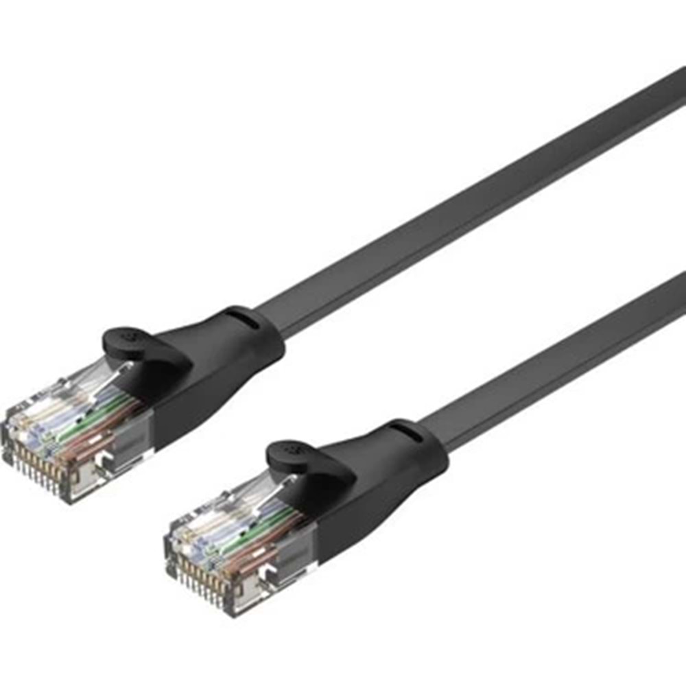 Kablo Unitek Cat6 Patch 3Mt Flat Siyah