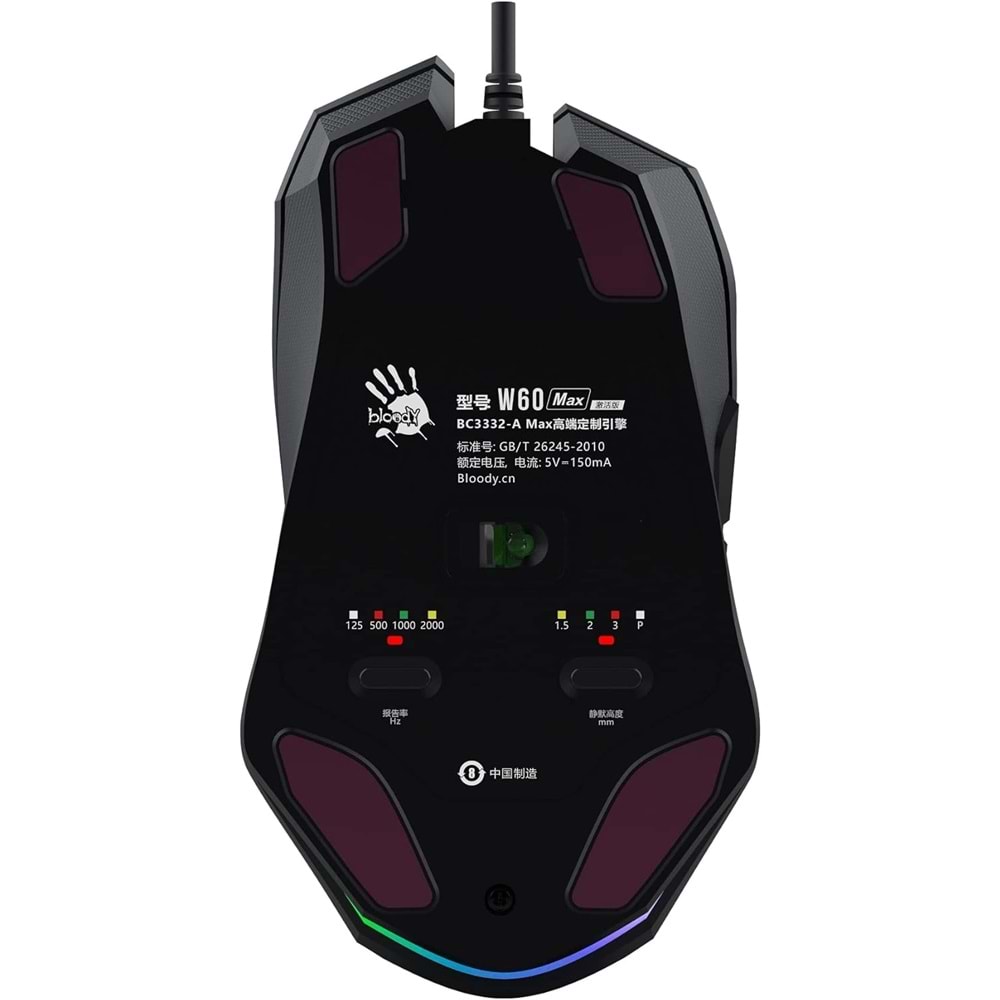 Bloody W60 Max S.Black 10K Cpi Opt.Rgb-Uc3&4 Aktif