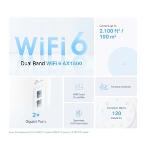 TP-Link Deco X10 2P AX1500 Mesh Wi-Fi6 (İkili) Paket