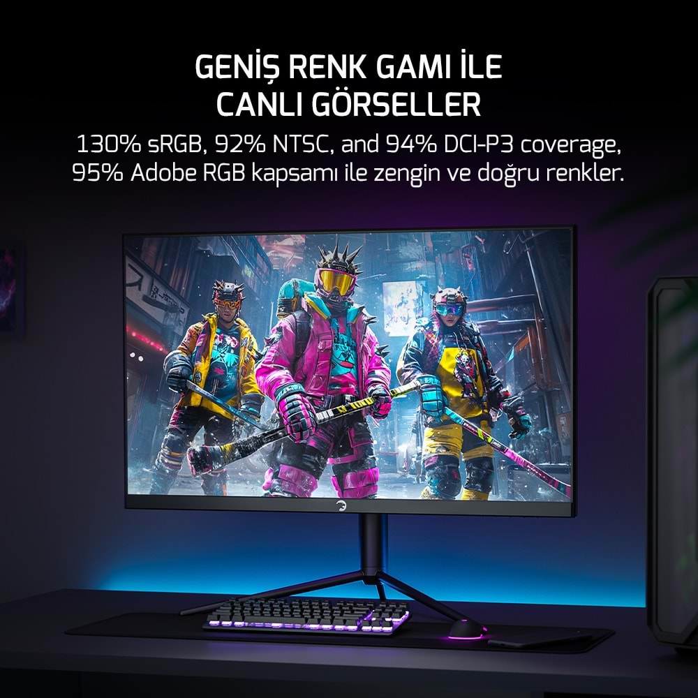 GamePower Lucid S60 27'' 0.5ms 540Hz Flat Fast IPS FHD RGB Pivot Speak