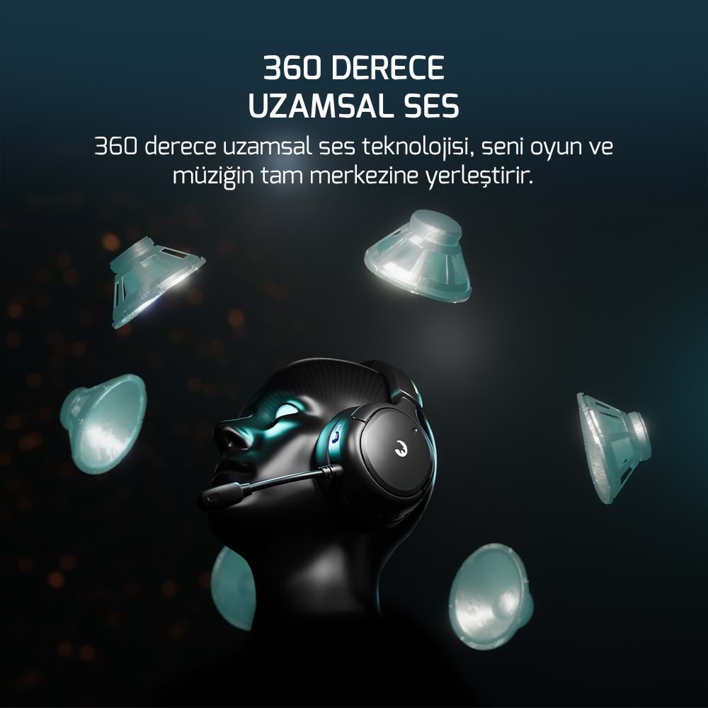 GamePower Aero Ultra Siyah Triple Mode Kablosuz/Bluetooth/2.4G Gaming
