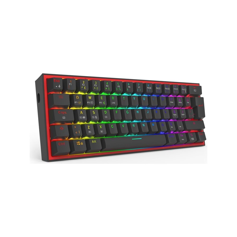 Redragon K616 Fizz Pro RGB Red Switch Kablosuz Siyah Compact Tr Layout