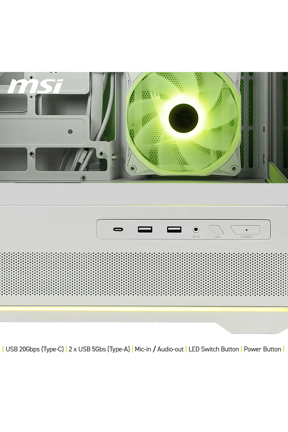 Msi Mpg Pano 110R PZ Beyaz 4xARGB Fan USB 3.2 ATX Mid Tower