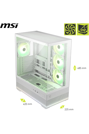 Msi Mpg Pano 110R PZ Beyaz 4xARGB Fan USB 3.2 ATX Mid Tower