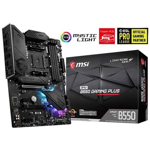 Anakart Msi Mpg B550 Gaming Plus Ddr4 4400(Oc)Mhz Atx Am4