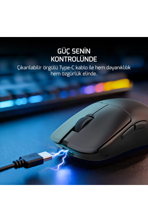 GamePower Radus 12.000Dpi Triple Mode (Kablolu/Bluetooth/2.4G) Siyah