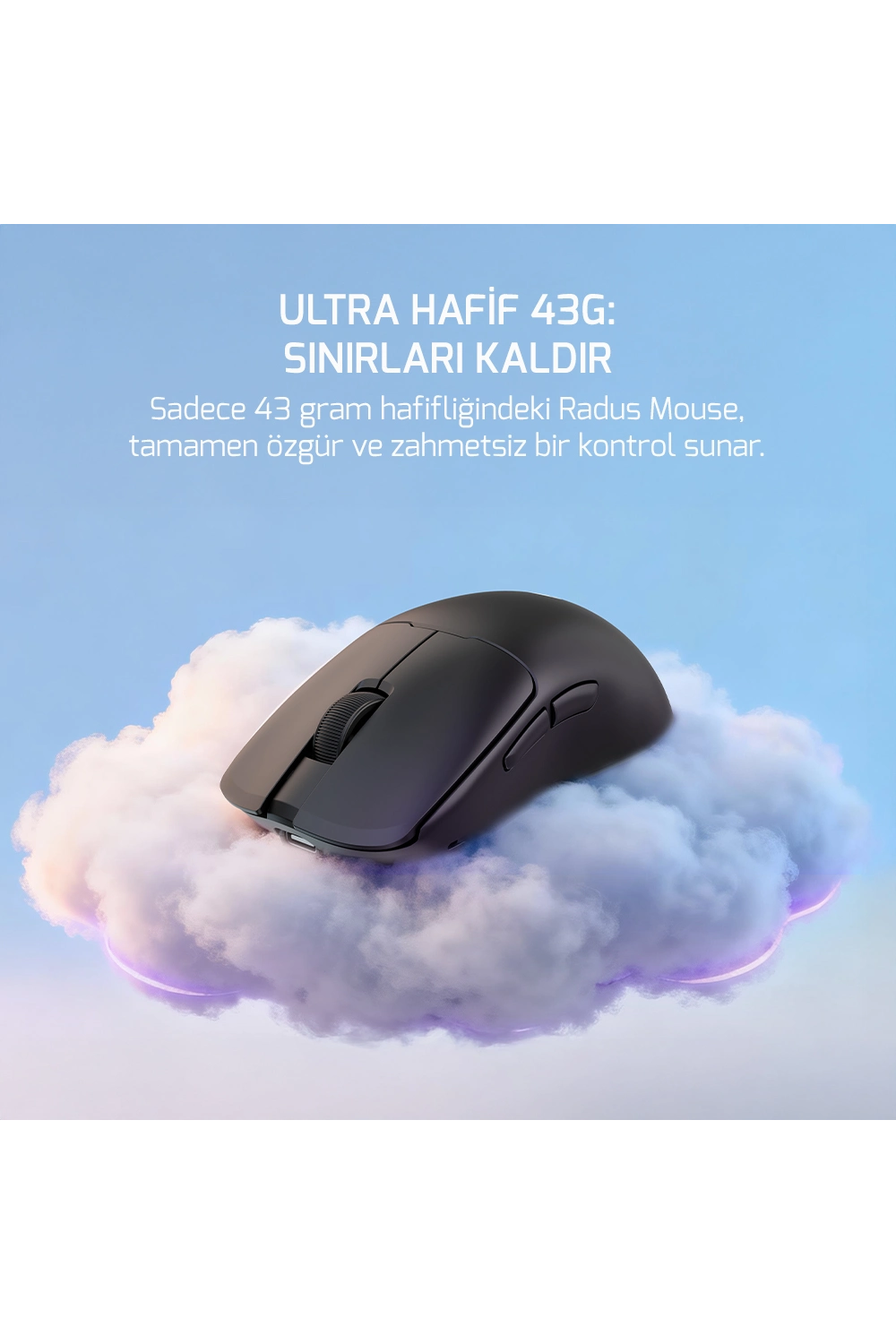 GamePower Radus 12.000Dpi Triple Mode (Kablolu/Bluetooth/2.4G) Siyah