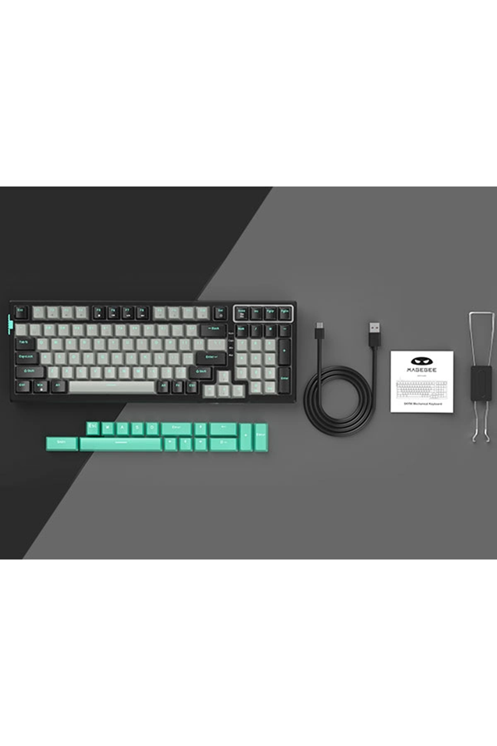 MageGee SKY98 99 Tuş Gasket RGB Hot-Swap Kablolu Siyah-Gri Gaming