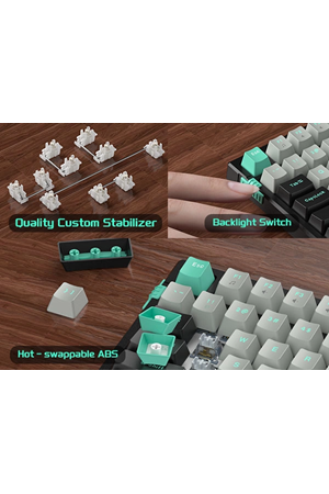 MageGee SKY98 99 Tuş Gasket RGB Hot-Swap Kablolu Siyah-Gri Gaming