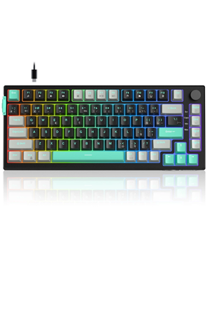 MageGee SKY81 83 Tuş Kablolu RGB Hot-Swap Gasket Gri-Siyah Gaming