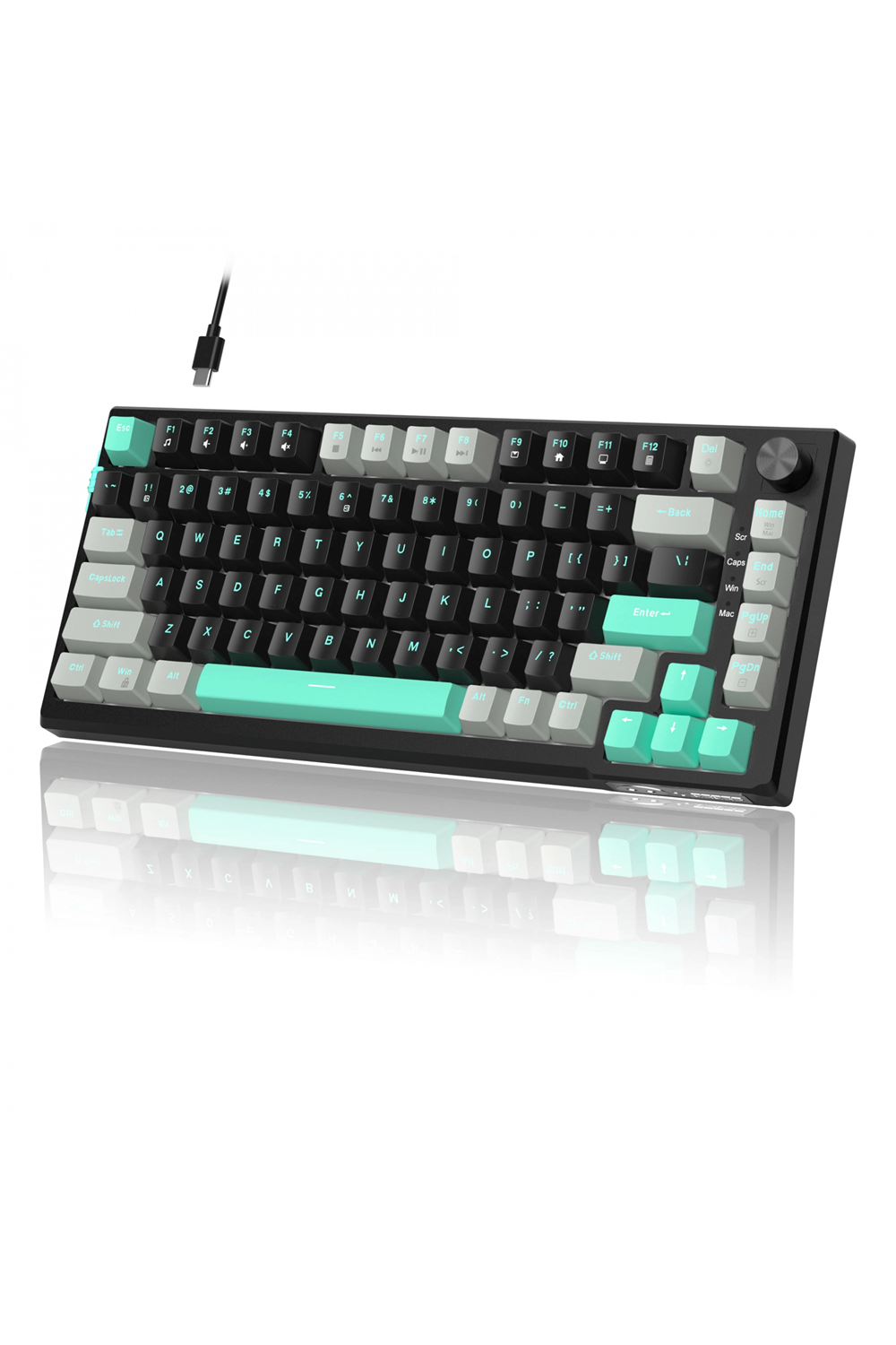 MageGee SKY81 83 Tuş Kablolu RGB Hot-Swap Gasket Gri-Siyah Gaming