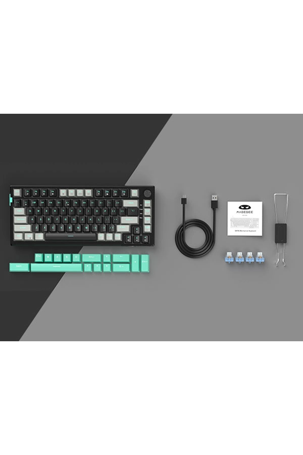 MageGee SKY81 83 Tuş Kablolu RGB Hot-Swap Gasket Gri-Siyah Gaming