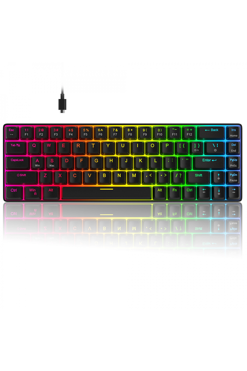 MageGee MK-BOX 68 Tuş RGB Hot-Swap Manyetik Amethyst Switch Kablolu TR Q Siyah