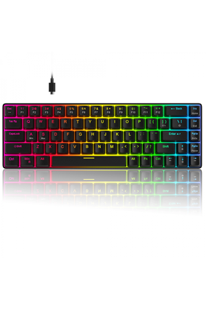 MageGee MK-BOX 68 Tuş RGB Hot-Swap Manyetik Amethyst Switch Kablolu TR Q Siyah