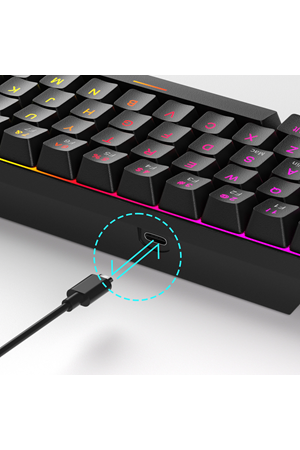 MageGee MK-BOX 68 Tuş RGB Hot-Swap Manyetik Amethyst Switch Kablolu TR Q Siyah