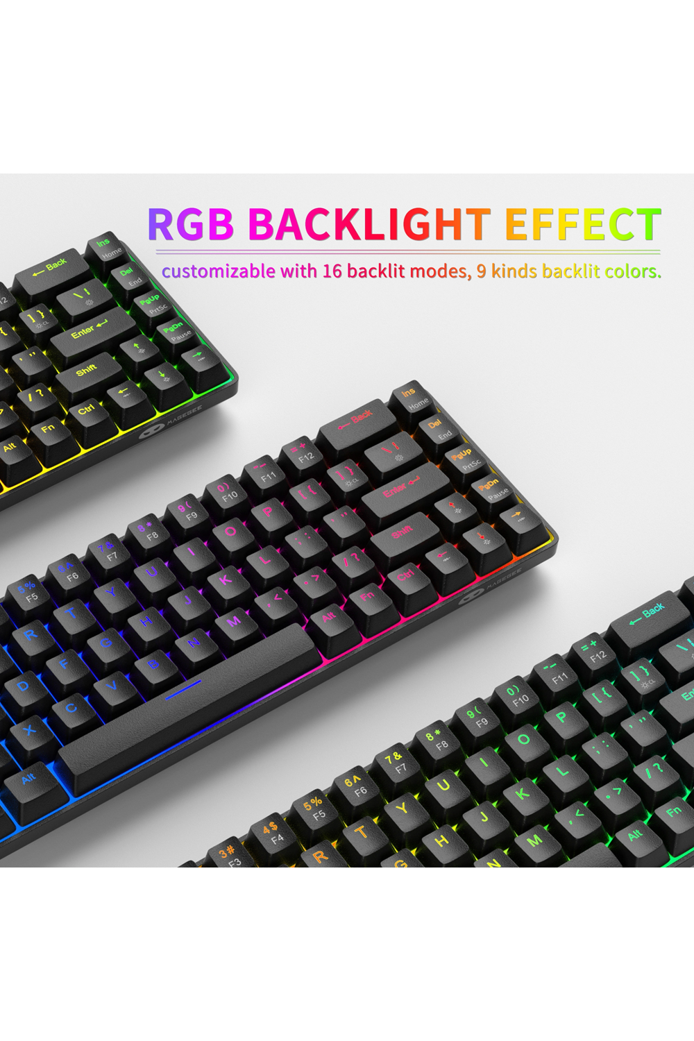 MageGee MK-BOX 68 Tuş RGB Hot-Swap Manyetik Amethyst Switch Kablolu TR Q Siyah